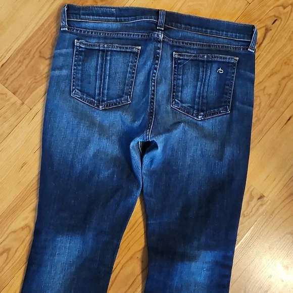 RAG & BONE CROP LOW RISE FRAYED HEM WOMEN’S JEANS sz 30 Dark Wash Denim - Picture 14 of 14